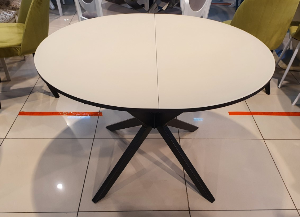 Обеденные столы, Стол круглый с матовой столешницей Kenner В1100, опора черная