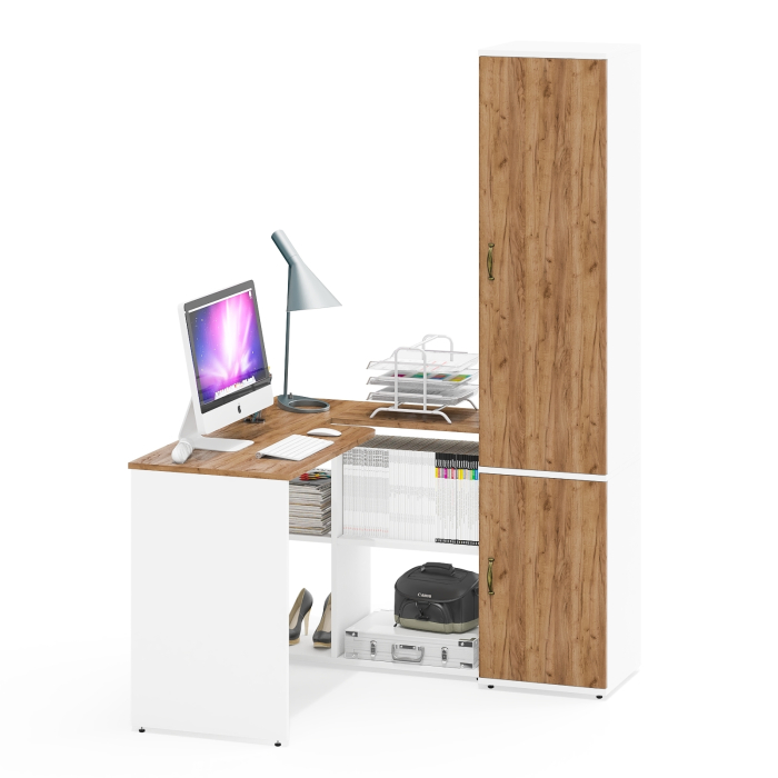 Домашние кабинеты, Стол-трансформер с пеналом с вешалкой для одежды и полкой Лидер-8