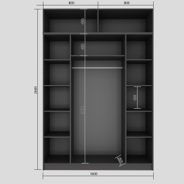 Шкаф Бостон с антресолью 1600