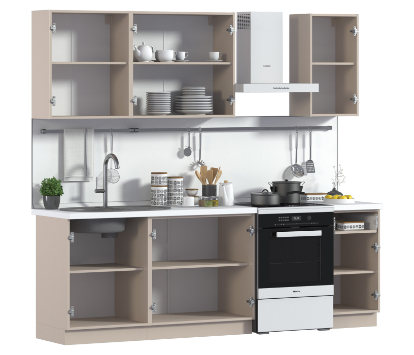 Кухонные гарнитуры, Кухня Регина серия Mishel Беж песок/Ирландский ликер, Рустик серый 1,8-2,4 м (Мишель)