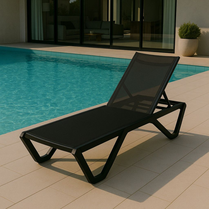 Шезлонги, Алюминиевый шезлонг ENZO черный