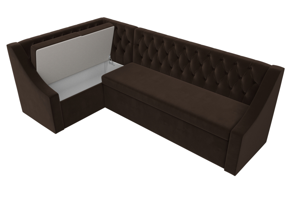 Диваны угловые кухонные, Кухонный угловой диван Мерлин левый угол микровельвет