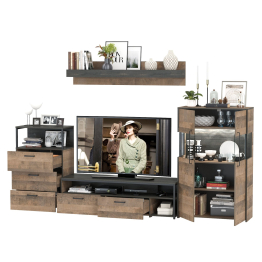 Стенка для гостиной в стиле лофт Трувор № 65