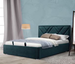 Кровать с мягким изголовьем Сидней 140 с подъемным механизмом, микровелюр