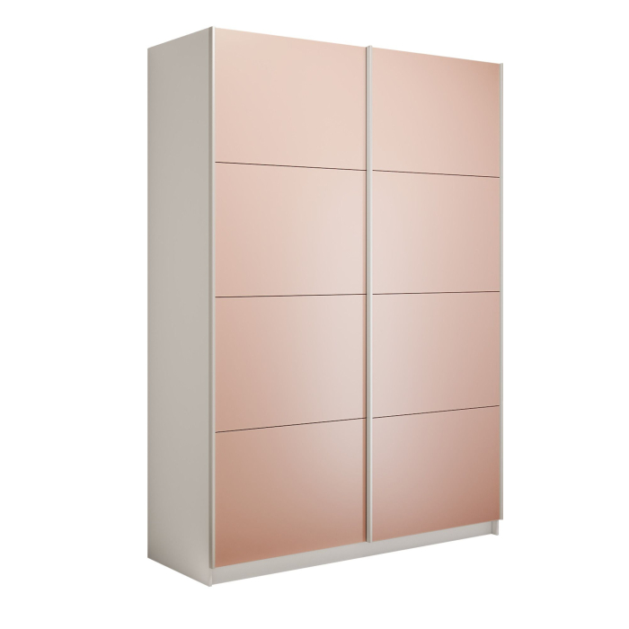 Шкафы-купе 2-х дверные, Шкаф-купе Прайм 2-х дверный Стекла пудра/Доводчики 120х57х230