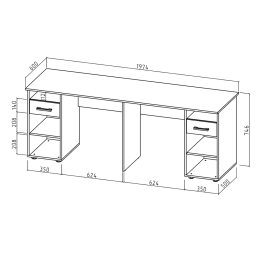 Письменный стол для двоих Остин-17