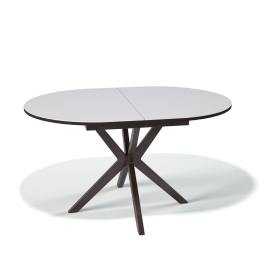 Стол KENNER B1300 раздвижной, венге/стекло белое сатин