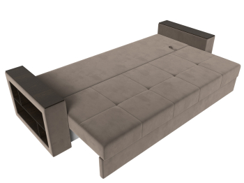 Диван прямой Дубай Лайт полки слева, велюр