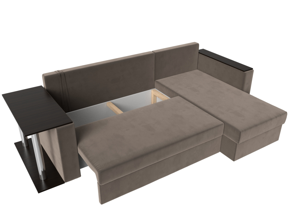 Диваны угловые в гостиную, Угловой диван Атланта правый угол, велюр