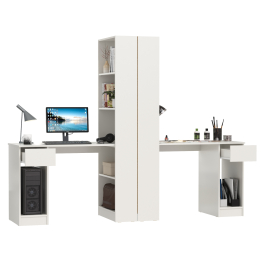 Два компьютерных стола со стеллажом Лайт 10.01