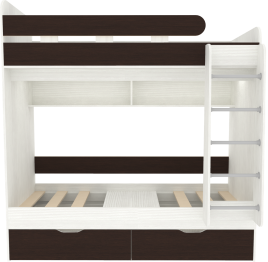 Двухъярусная кровать Юниор 5 80x160, Белое Дерево