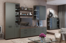 Стенки для гостиной, Модульная гостиная Грейс композиция 5  Гикори Джексон Темный