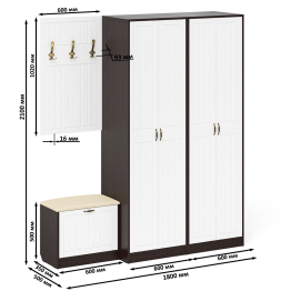 Модульная мебель для прихожей П-6 № 9 МДФ фрезеровка прованс