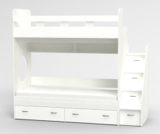 Для подростка, Трехъярусная кровать Юниор, Белое Дерево