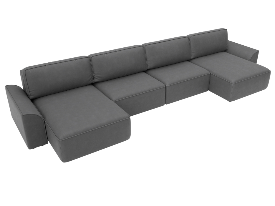 Диваны прямые со спальным местом, Диван п-образный Лига-048 НПБ лонг, замша JOLY