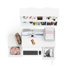 Стол компьютерный МС-1 правый с тумбой 400 и полкой Мори