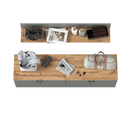 Две тумбы с дверками и навесная полка Остин