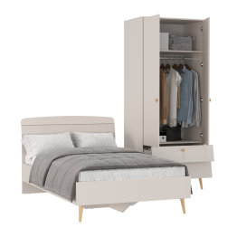Кровать Афина 1200 с 2-х дверным шкафом-комодом