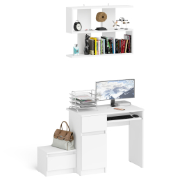 Стол компьютерный Мори МС-1 левый с тумбой и полкой 900