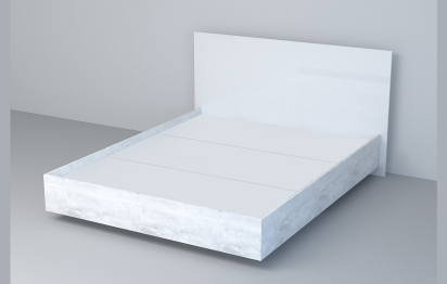 Кровать 1.4 арт.031 (ЛДСП) ЛН. Белый глянец