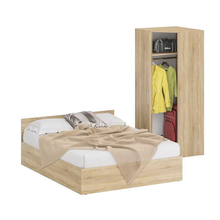 Спальные гарнитуры, Кровать двуспальная 1600 с угловым шкафом Стандарт