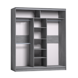 Шкаф-купе 3-дв  Strike 1800 зеркало/лдсп  (в2105*ш1800*г595)