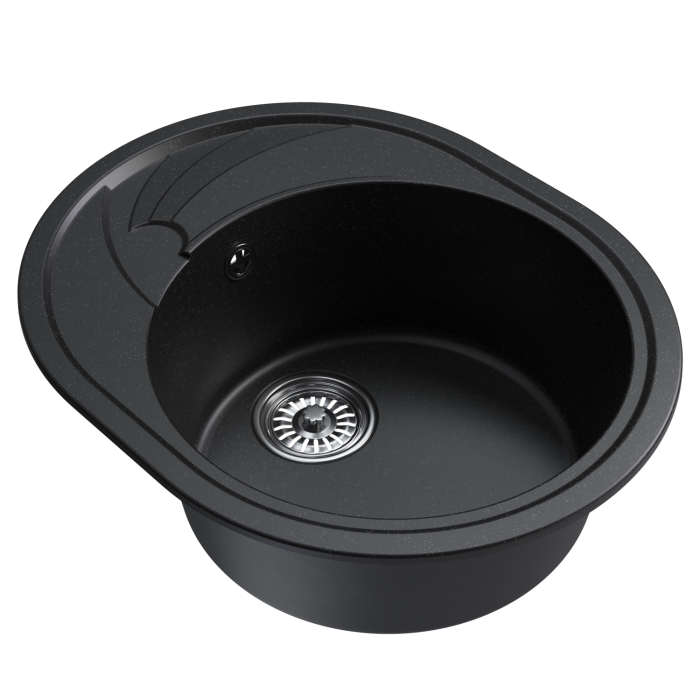 Кухонные мойки, Мойка ML-GM17 овальная с крылом, 580*470*180мм NEW*