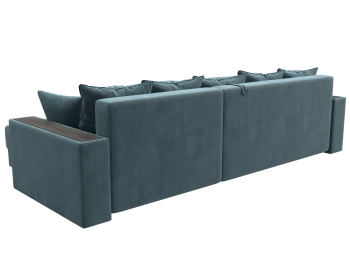 Диван угловой с декором и полкой Лига-050 НПБ, велюр SEVEN