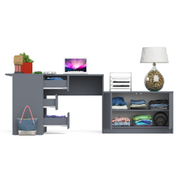 Компьютерный угловой стол левое исполнение с широкой тумбой Мори МА-900