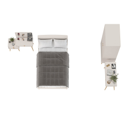 Туалетный столик Афина с кроватью 1200 со шкафом и столиком