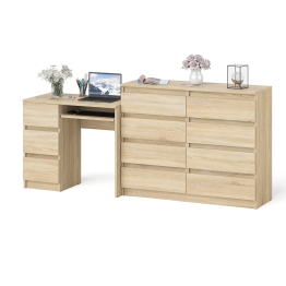 Комод Мори 1200-8 и стол компьютерный МС-6 3 ящика слева