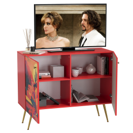 Комод-тумба Кармин 16.230.03, фасады с рисунком Бразильские домики