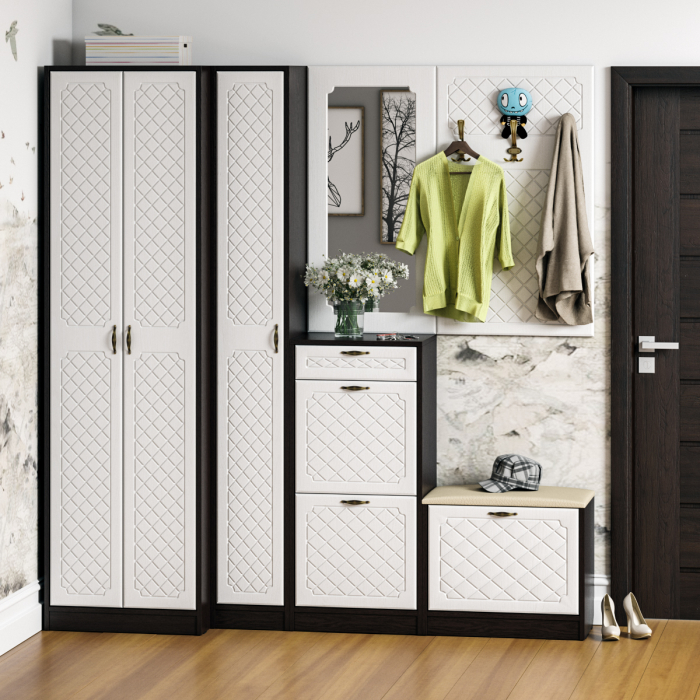 Шкафы пеналы, Пенал П-6 МДФ фрезеровка ромб