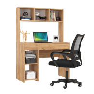 Прямые компьютерные столы, Компьютерный стол Моби Комфорт 12.77F с компьютерным креслом 103 чёрного цвета