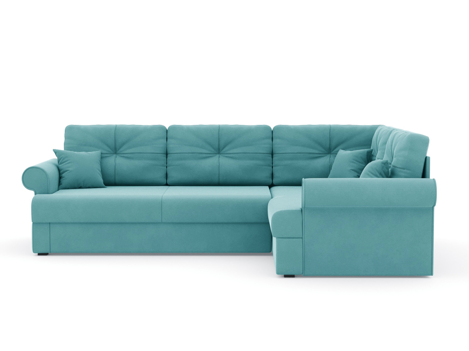 Диваны угловые в гостиную, Диван-кровать угловой Мирта дельфин, велюр