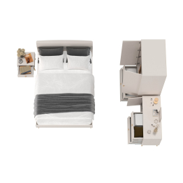 Кровать двуспальная 1400 Афина с комодом и двухдверным шкафом Афина