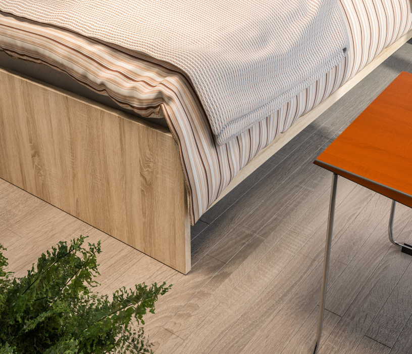 Спальные гарнитуры, Кито Дуб сонома Комплект (тумба+кровать800+комод)