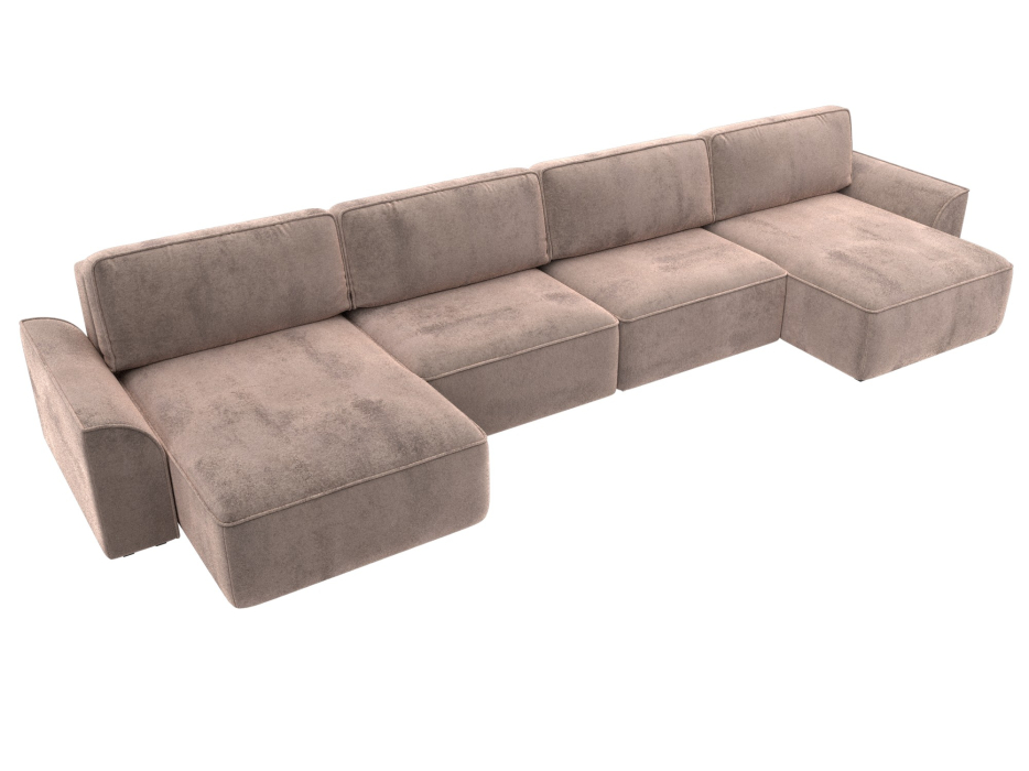 Диваны еврокнижки, Диван п-образный Лига-048 НПБ лонг, велюр TOWER