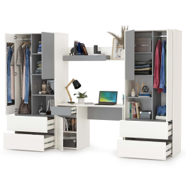 Стол компьютерный с двумя шкафами и навесной полкой Торонто № 05