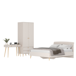 Столик с кроватью на 1600 Афина и шкаф-комодом двухдверным