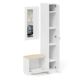 Обувница с сиденьем и зеркалом и пенал П-6-500 фрезеровка прованс