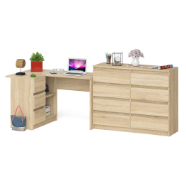 Стол компьютерный МС-16 левый с комодом МК1200 8-мь ящиков Мори