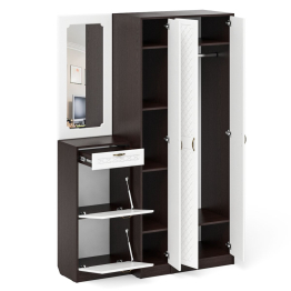 Модульная прихожая с зеркалом П-6-500 № 49 фрезеровка ромб