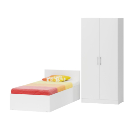 Односпальная Кровать с ящиками 900 со шкафом для одежды 2-х створчатым Стандарт