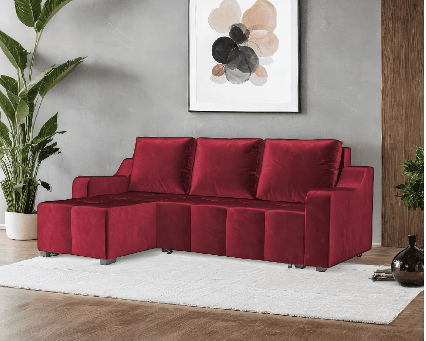 Диваны угловые в гостиную, Диван угловой Берн (Бархат)