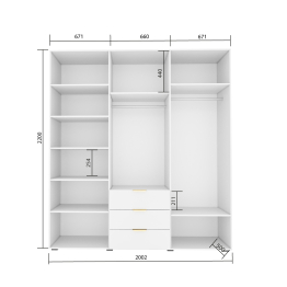 Шкаф распашной Фиеста Л 2000