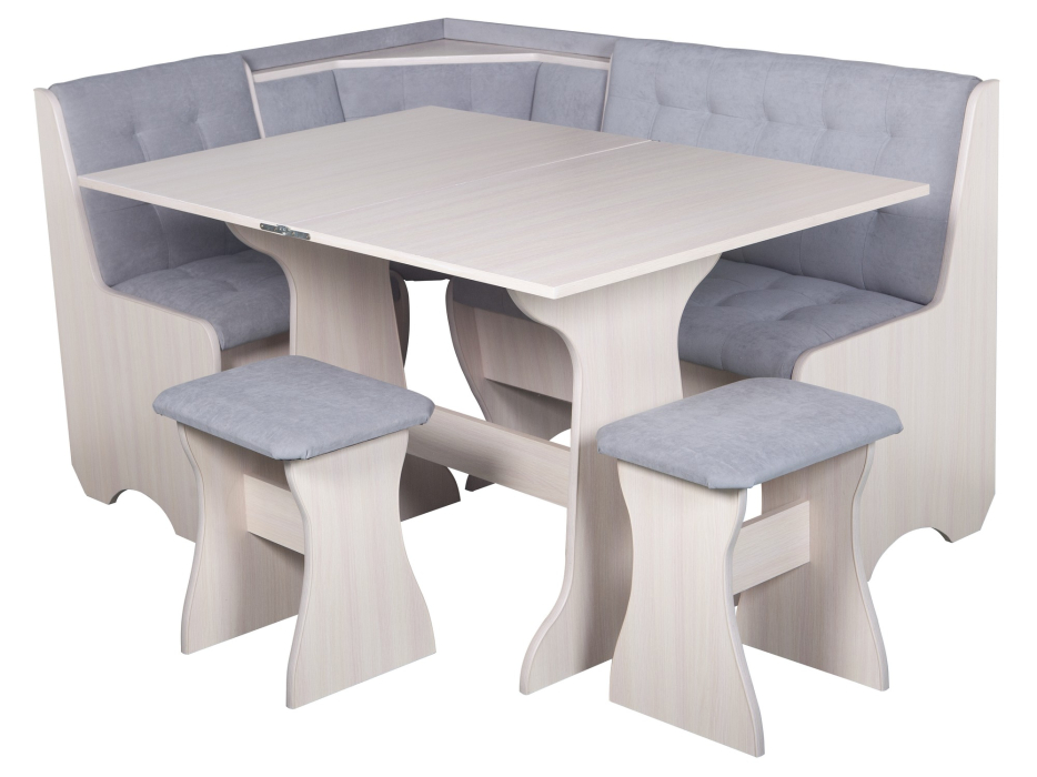 Кухонные уголки, Кухонный уголок Стиль 1Л (со столом СТ3) Дуб млечный / велюр