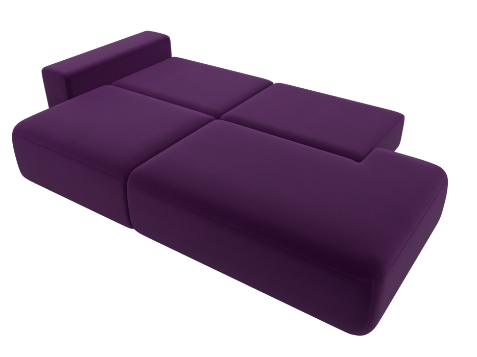 Диваны еврокнижки, Диван прямой Лига-036 Модерн подлокотник слева, микровельвет