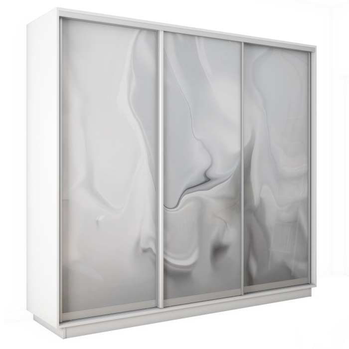 Шкафы-купе 3-х дверные, Шкаф-купе Экспресс 3-х дверный Фотопечать Шелк Стекла 240х60х240