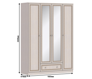 Шкаф 4-х дверный Грация СБ-2198